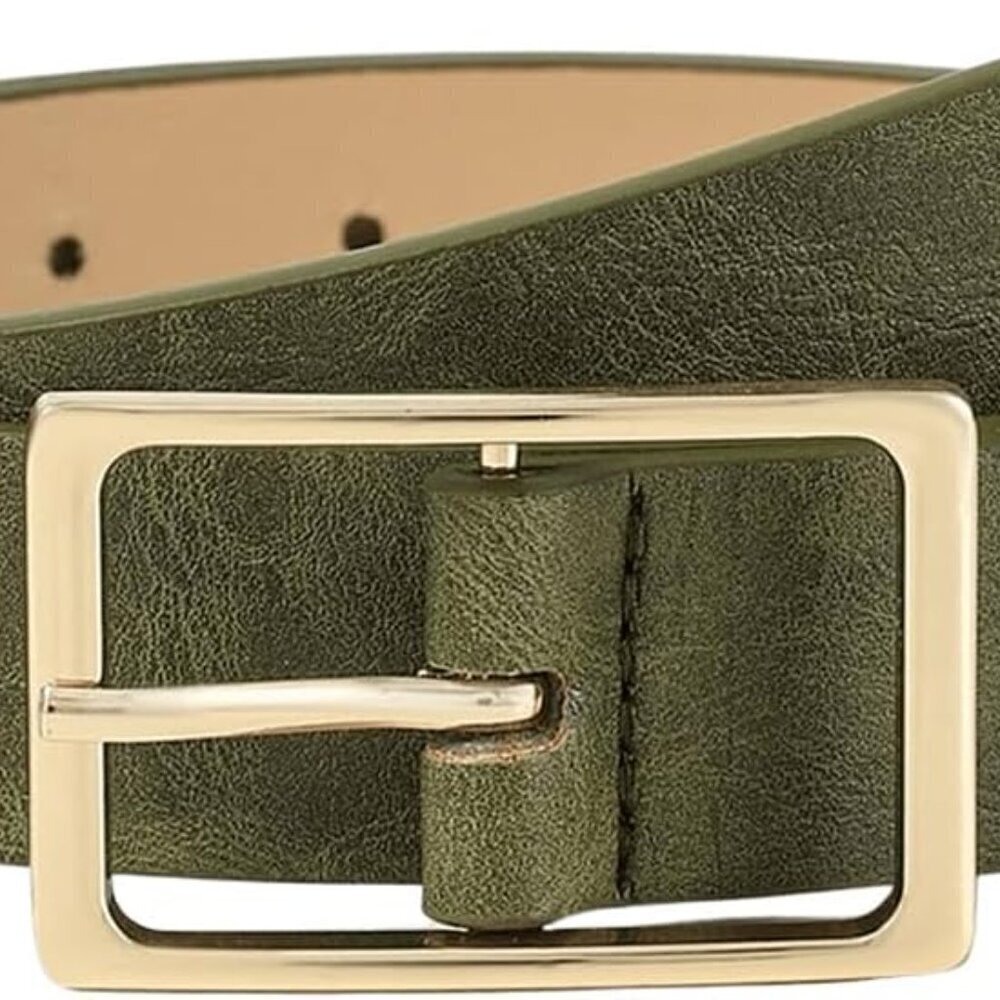 Women's PU Leather Waist Belt 37.4-41.3 Inches Gold Buckle Dressy Accessory